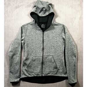 Nike Hoodie Women's Gray Dri Fit Full Zip Athletic Sweatshirt Size Large
